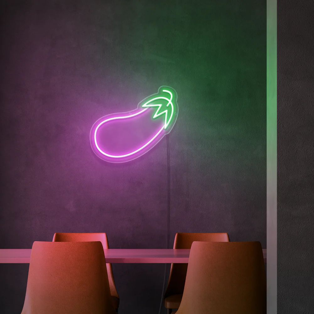 EGGPLANT NEON SIGN NEON HABIBI
